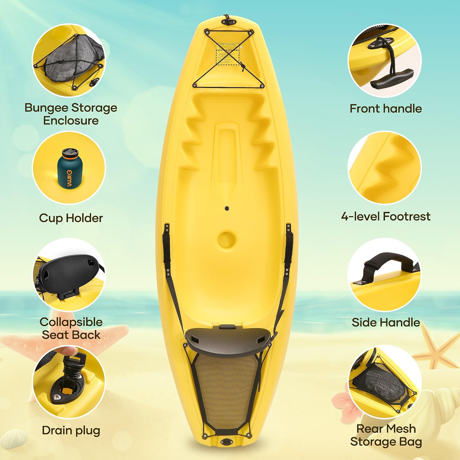 Kayak avec pagaie 6,5 pieds, b - Fishing Boat Paddle avis et prix
